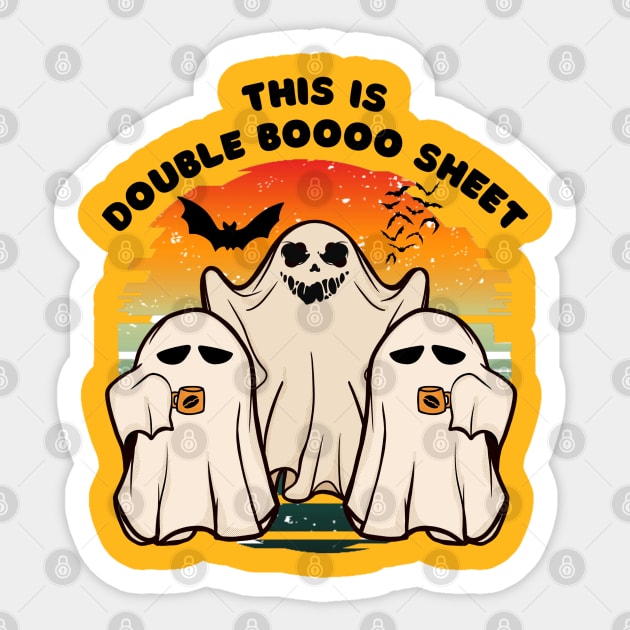 Ghost Halloween Costume Funny Boo Sticker by BukovskyART
